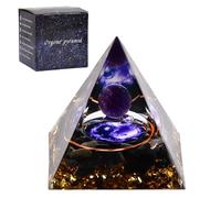 volumoon Piramide di Ametista, Piramide Chakra Cristallo, Cristalloterapia Pietre, Piramide Energia Positiva, Cristallo Piramide Ornamento per Chakra Meditazione Yoga, Decorazione da Scrivania (B)
