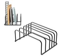 volumoon Porta Coperchi Pentole, 2 Pezzi Supporto per Tagliere da Cucina, Supporto per Coperchio in Metallo per Teglie da Forno, Multifunzione Organizer per Piatti, Griglia di Raffreddamento (Nero)