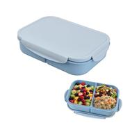 volumoon Porta Pranzo, 1150ml Lunch Box Prova di Perdite, Contenitore per Alimenti con 3 Scomparti, Porta Cibo Portapranzo, Lunch Box con Posate per Adulti per Viaggi, Campeggio, Lavoro Picnic (Blu)