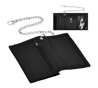 Volumoon Portafoglio in Tela Mimetica Unisex - Monopezza con Clip a Catena Cerniera, Sottile Portamonete Universale per Bambini e Adulti (Nero)