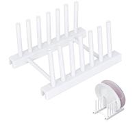volumoon Portapiatti da Appoggio, 1 Pezzi Supporto Per Coperchi Pentole, Porta Bottiglie Acqua da Cucina per Tazze, Supporto per Piatti per Riporre Stoviglie, Libri, Bicchieri da Vino (Bianco)
