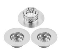 Volumoon Protezione per lo Scarico in Acciaio Inox, 3 Pezzi Filtro Lavello Cucina, Drenaggio Rapido, Protezioni per Scarico Cucina, per Doccia e Scarico o Lavelli da Cucina, Argento