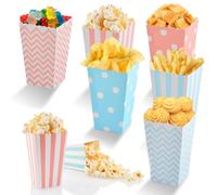 Volumoon Scatole di Popcorn in Cartone, 60 Pezzi Blu e Rosa Piccole Scatole per Popcorn, Caramella Contenitore, Contenitori per Snack, per Feste, Compleanni, Serate Al Cinema, Pigiama Party