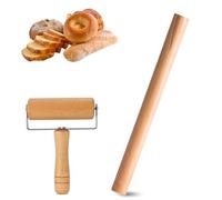 volumoon Set di 2 Mattarello in Legno, Mattarelli Rolling Pin, Multifunzionale Rullo per Pizza, Pasta, Fondente, Torte, Biscotti, Mattarello per Amanti della Pasticceria