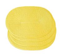 volumoon Set di 4 Tovagliette, Tovaglietta Anti-Scivolo, Tovagliette Resistente al Calore, Tovagliette Intrecciate, Tovaglietta Decorativa, Tovagliette per Tavolo della Cucina e Sala, Giallo