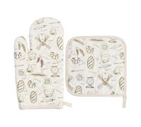volumoon Set Guanti da Forno e Presine, Guanti da Forno, Presine da Cucina Cotone, Guanti da Forno in Cotone, Guanti da Forno Resistenti al Calore, Guanti da Forno a Microonde per Cottura (B)