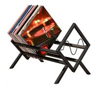 volumoon Supporto per dischi in vinile nero,Mensola porta dischi in vinile,Espositore in metallo,Portariviste,Porta album per dischi in vinile,per libri e dischi,organizer per album e album