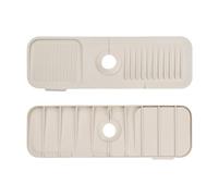 volumoon Tappetino per Rubinetto in Silicone, Tappetino Assorbente per Lavello, Tampone di Drenaggio per Rubinetti, Tampone di Scarico per Lavello Pieghevole per Bagno della Cucina (Beige)