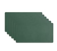 volumoon Tovagliette in Pelle Set di 6 Tovaglietta, Tovagliette Colazione Lavabili, Impermeabili Antiscivolo Resistenti al Calore, Rettangolari Set Tovagliette, 40 x 20cm(Grigio Verde)