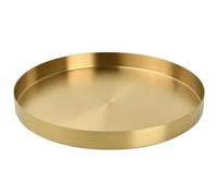 volumoon Vassoio Oro, Vassoio Decorativo Rotondo Oro, Vassoio da Portata Metallo, per Gioielli, Trucco, Articoli da Toeletta, Stoviglie da Cucina(Ø 30cm, Dorato)