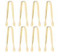 volumoon Zucchero Clip, 8 Pezzi Pinze per Zucchero in Acciaio Inox, Mini Pinze per Servire in Acciaio Inox per Cucina, Multiuso Pinze per Ghiaccio per Matrimoni, Barbecue, Caffè (11 × 1.6 cm, Oro)