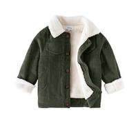 Volunboy Bambino Ragazzi Giacca in Pile Foderata, L'Autunno Inverno Sherpa Bambini Felpato Cappotto Giubbotto(2-3 anni,Verde,Taglia 95)