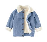 Volunboy Bambino Ragazzi Giacca in Pile Foderata, L'Autunno Inverno Sherpa Bambini Felpato Cappotto Giubbotto(2-3 anni,Azzurro,Taglia 95)