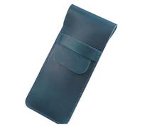 VOLURE Astuccio per penne in stile vintage fatto a mano, Leather Pen And Pencil Case Multicolor(Blue-l)
