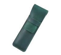VOLURE Astuccio per penne in stile vintage fatto a mano, Leather Pen And Pencil Case Multicolor(Green-s)