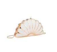 VOLURE Pochette con conchiglia in acrilico a forma di ventaglio | Bianco for matrimoni sulla spiaggia, feste estive e feste serali