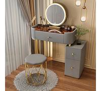 VOLURE Set da toeletta, Makeup Vanity Desk Set With Mirror Stool Drawers Multicolor 50-70 cm(A,60 cm)