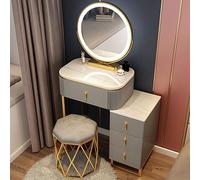 VOLURE Set da toeletta, Makeup Vanity Desk Set With Mirror Stool Drawers Multicolor 50-70 cm(C,60 cm)