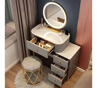 VOLURE Set da toeletta, Makeup Vanity Desk Set With Mirror Stool Drawers Multicolor 50-70 cm(C,70 cm)
