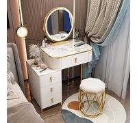 VOLURE Set da toeletta, Makeup Vanity Desk Set With Mirror Stool Drawers Multicolor 50-70 cm(D,60 cm)