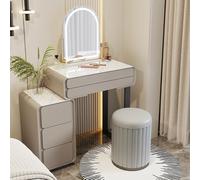 VOLURE Set da toeletta, Vanity Set With Mirror Makeup Stool Drawers Multicolor 50-70cm(Tipo a,70cm/27.6in)