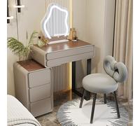 VOLURE Set da toeletta, Vanity Set With Mirror Makeup Stool Drawers Multicolor 50-70cm(Tipo C,70cm/27.6in)