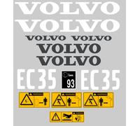 Volvo EC35 Escavatore Completo Decalcomania Set Con Attenzione Decalcomanie