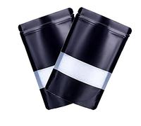 VOLWCO 100 Pezzi Sacchetti con Chiusura a Cerniera con Finestra, Stand-up Alimenti Alluminio Borse Foglio di Mylar for la Conservazione degli Alimenti, 20x30cm