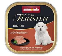 Vom Feinsten Junior cibo per cani, alimento umido per cani in crescita, con fegatini di pollame, 22 x 150 g