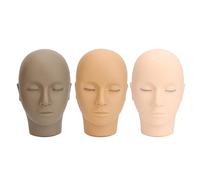 Vomeko 3pcs Lash Mannequin Head,Silicone 3 Layer Lashes Makeup Beauty Practice Training Doll Head,Cosmetology Mannequin Head,for Lash Extension