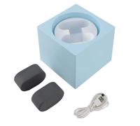 Vomeko Caricatore automatico doppio per orologi, con motore silenzioso, batteria USB, alimentato a 2 velocità regolabili, per smart watch con luce LED (azzurro)