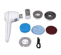 Vomeko Cordless Electric Spin Scrubber 2 Speed (320 370 RPM) Shower Tile Cleaner with 7 Brush Heads,IPX7 W aterproof 2500mAh Battery for Bathroom, Kitche Car Cleaning