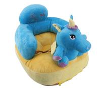 Vomeko Floor Seat for Baby Chair,Support Seat Sofa Soft,Soft Plush Comfortable Cute Animal Shape Prevent Slip Adjustable,Portable Activity Seat for Babies (Blue Horse Pattern)