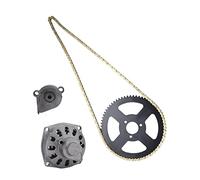 Vomeko Minimoto Pocket Bike Parts Set Scatola Ingranaggi Tamburo Frizione 47cc 49cc con Tamburo Frizione 6T E Kit Pignone Catena Posteriore, Catena 25H Per Minimoto, Pignone 68T Per Motori a 2 Tempi