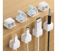 VOMEP Confezione da 8 clip magnetiche per cavi, organizer per cavi regolabili, supporto magnetico autoadesivo per scrivania, forte supporto per caricabatterie per comodino, elettrodomestici da cucina