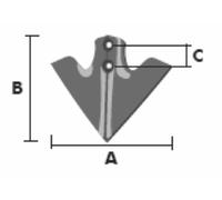Vomerina Ama per Coltivatore 210x280 mm 2 Fori - 2 pz Made in Italy
