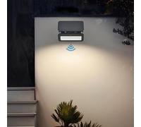 VOMI Lampada da Parete Esterno con Sensore di Movimento, 6W Pieghevole Applique da Parete Dimmerabile con 3 Modalità di Illuminazione, IP65 Impermeabile, Faretti Solari LED per Garage Giardino