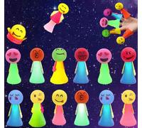 Vomkela 12 pezzi LED a forma di piuma luminosa, regalo di compleanno per bambini, regalo di compleanno, emoticon, giocattolo luminoso per bambini, accessori per feste di Natale per bambini dai 3 ai 15