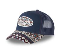 Von Dutch Berretto da uomo e donna, berretto Trucker Ethnik, regolabile, Blu/Ruota/Beige, Taglia Unica
