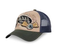 Von Dutch Cappellino da uomo e da donna regolabile, berretto Trucker Patches, Cachi / Beige / Blu Navy, Taglia unica
