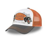 Von Dutch Cappellino da uomo e da donna regolabile, berretto Trucker Patches, Grigio scuro / Bianco / Arancione, Taglia unica