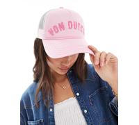 Von Dutch - Cappellino trucker rosa con logo bouclé No Size