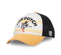Von Dutch Cappello da uomo e donna, berretto da Trucker WILD GATO, regolabile, Bianco/Giallo/Nero, Taglia Unica