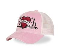 Von Dutch Cappello Trucker Rosa con Ricamo Cuore Amore Maglia Trucker Casual