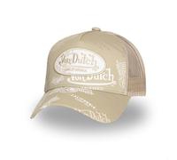 Von Dutch Snapback - Cappellino da uomo e da donna, colore: caffè, berretto da camionista regolabile, beige/bianco, Taglia unica