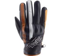 Von Dutch X Helstons Hawk Guanti da moto, nero-bianco-oro, taglia XL per maschi