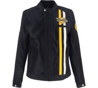 Von Dutch X Helstons Speed Racer Air Mesh Giacca tessile da moto, nero-bianco-giallo, taglia XL per maschi