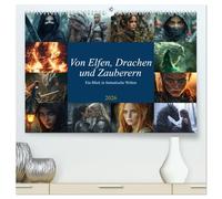 Von Elfen, Drachen und Zauberern - Ein Blick in fantastische Welten (hochwertiger Premium Wandkalender 2026 DIN A2 quer), Kunstdruck in Hochglanz: Ein Jahr voller Magie, Mythen und Fantasie
