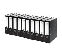 von Leitz 10530095 - Raccoglitore formato A4, 10 pezzi, 100% carta riciclata, larghezza dorso 80 mm, per 600 fogli, certificato Blauer Engel & FSC, per scuola, studio e casa, colore nero
