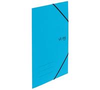 von Leitz 30080030 - Cartellina portadocumenti A4, in cartone riciclato, per 150 fogli, 3 alette, con elastico, con stampa moderna, per scuola e casa, colore azzurro